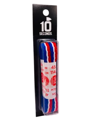 10 Seconds ® All-Pro ® Athletic Flat Laces | Red/White/Blue [Blister Pack]