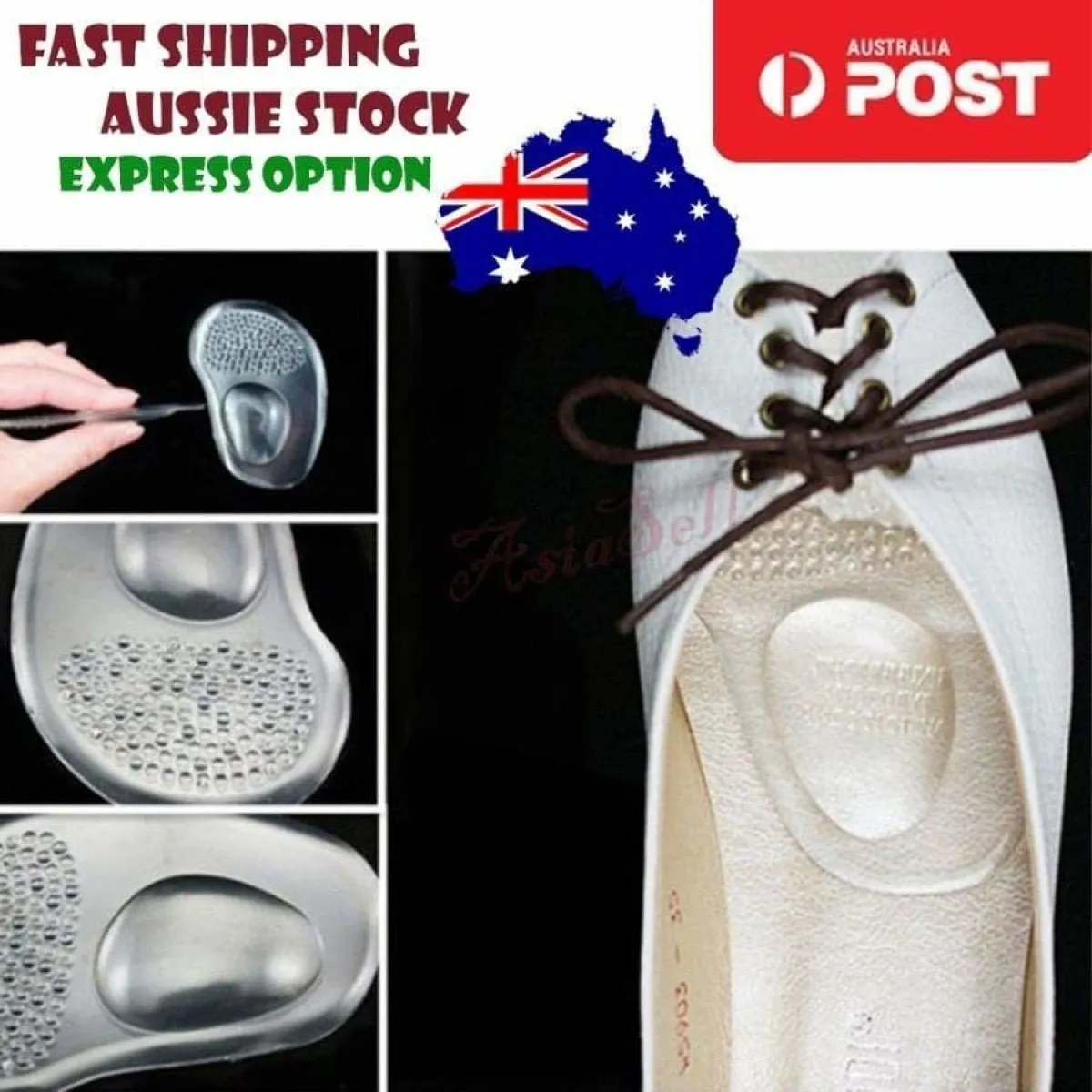 10cmx7cm Silicone Ball Foot Cushion Insoles Metatarsal Support Insert Pad Shoes