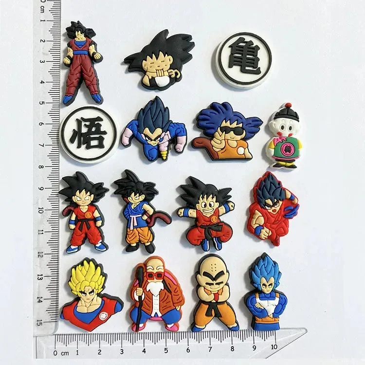 15pcs/set Dragon Ball Z Shoe Collection Charms for DIY Shoe Decorations Accessories