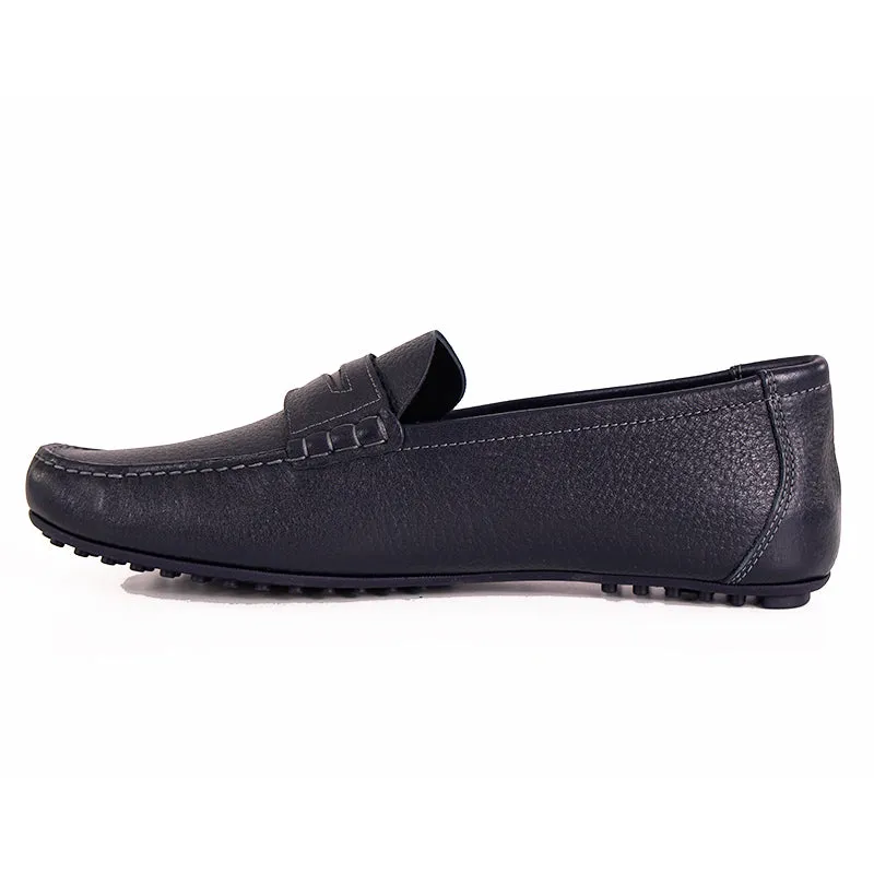 45 US 12 NEW $695 VERSACE Mens Slate Blue MEDUSA Leather Slip On DRIVING LOAFERS