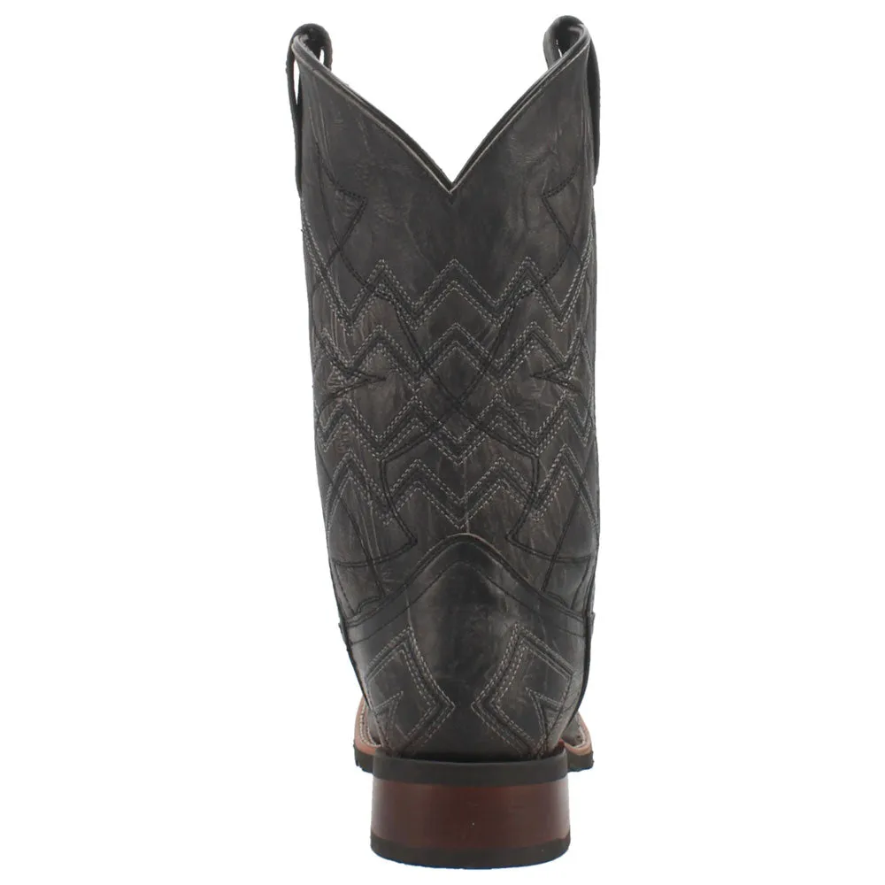 7927 Laredo Men's Charcoal Black Axel Square Toe Western Cowboy Boot