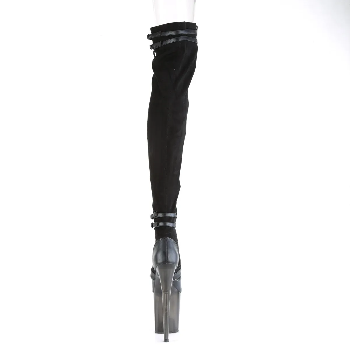 8 Inch Heel FLAMINGO-3027 Black Faux Suede