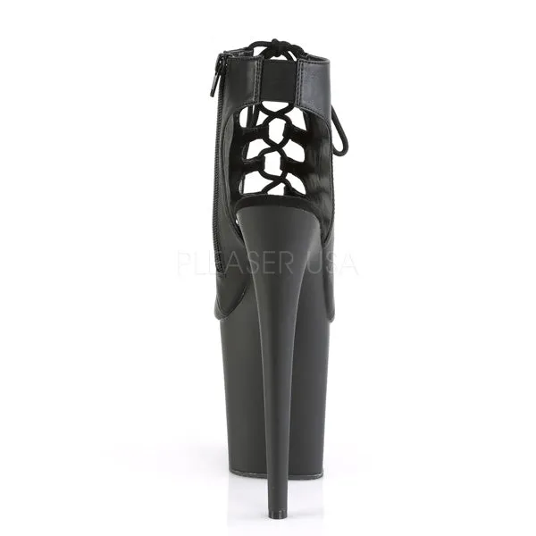 8 Inch Heel FLAMINGO-800-20 Black Faux Leather