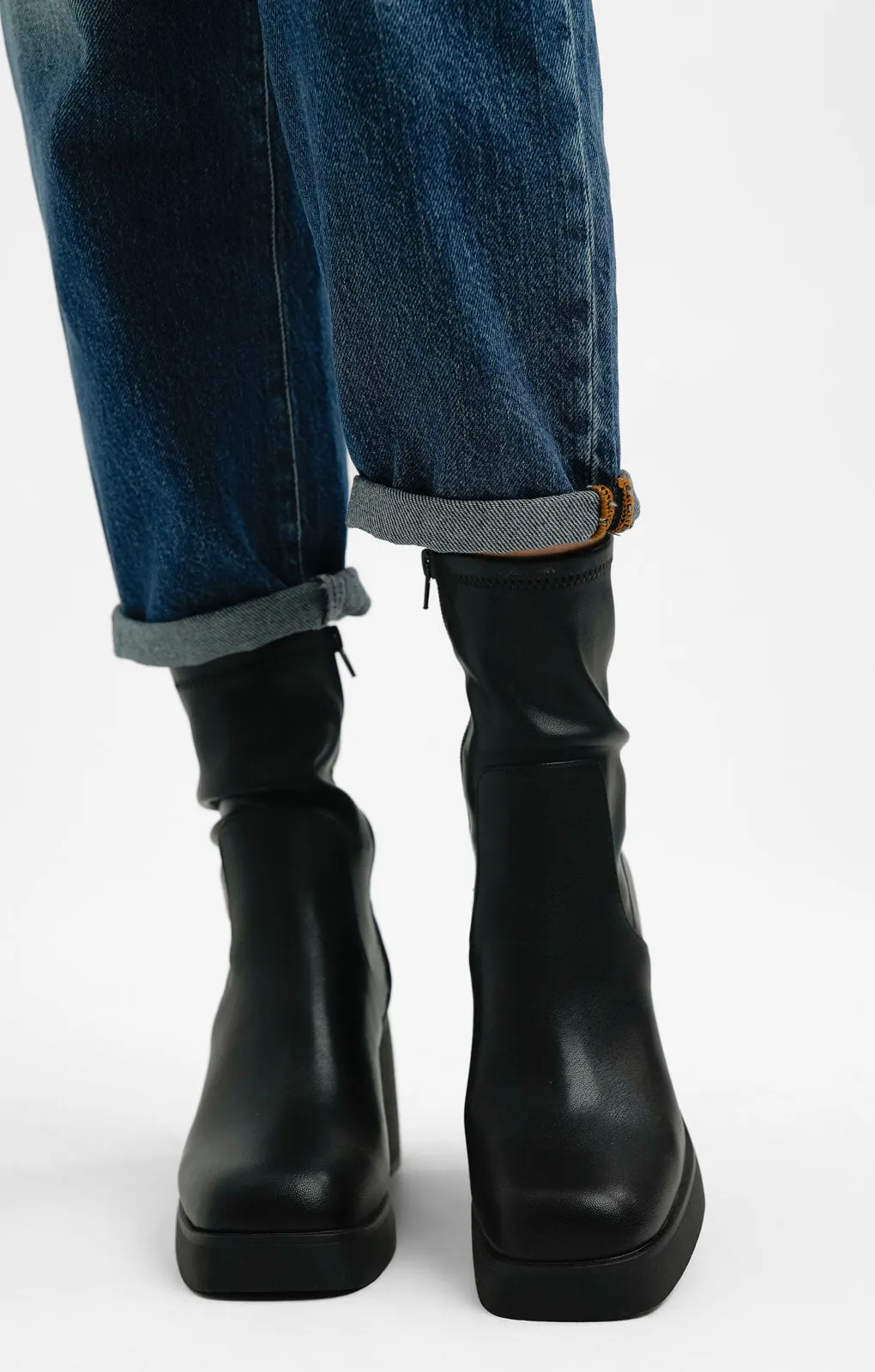ALDO Persona Mid Heel Sock Boots In Black