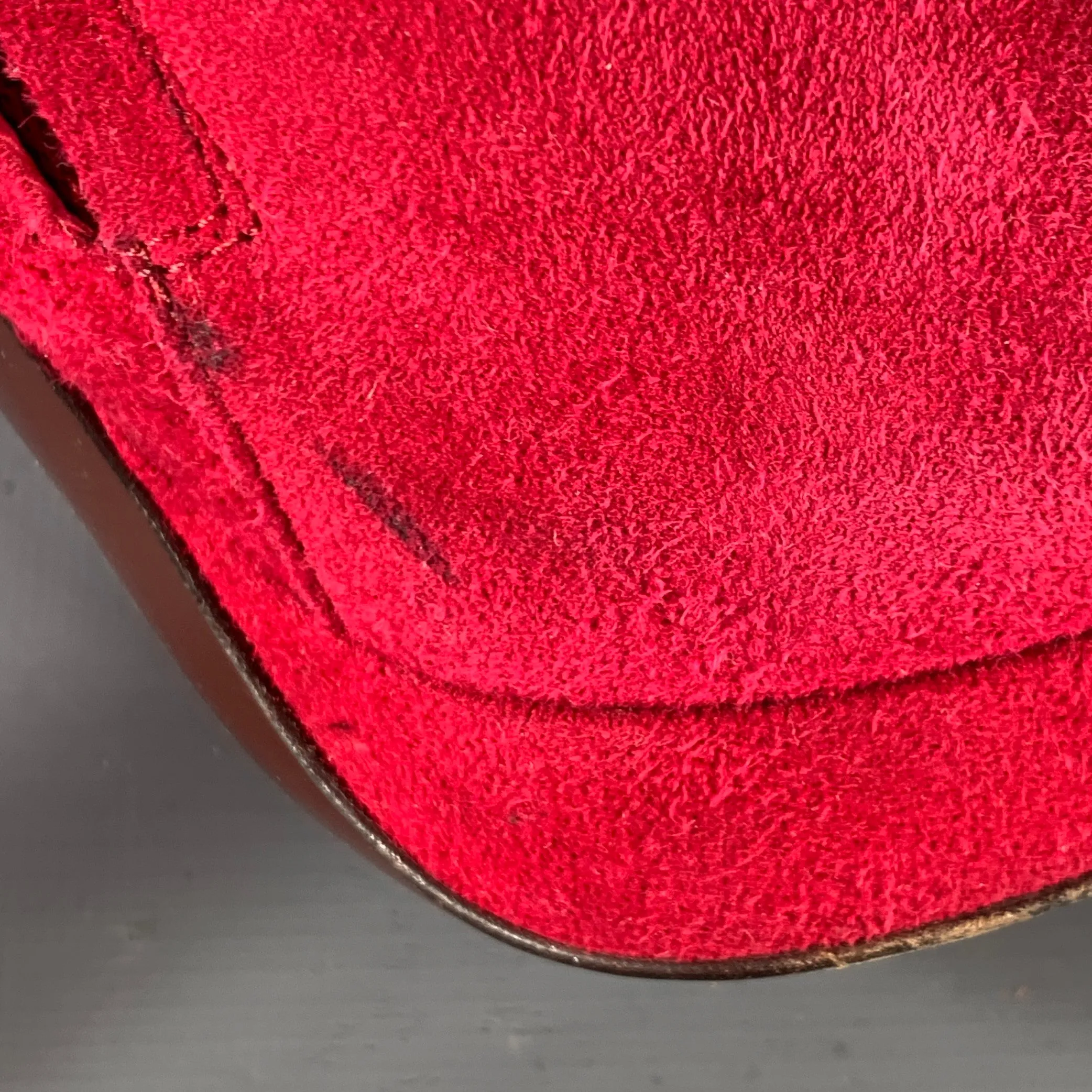 ALEXANDER MCQUEEN Size 8 Red Suede Platform Ankle Boots