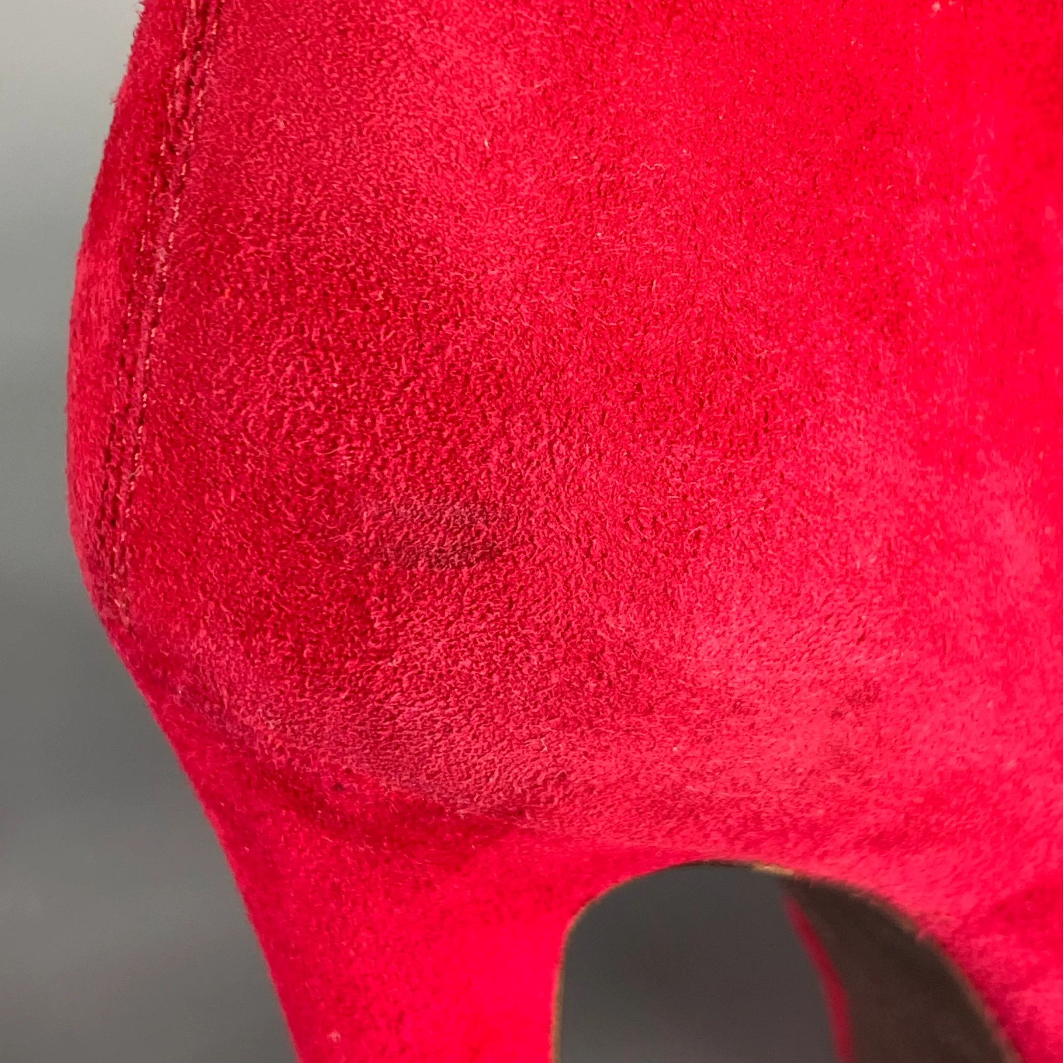 ALEXANDER MCQUEEN Size 8 Red Suede Platform Ankle Boots