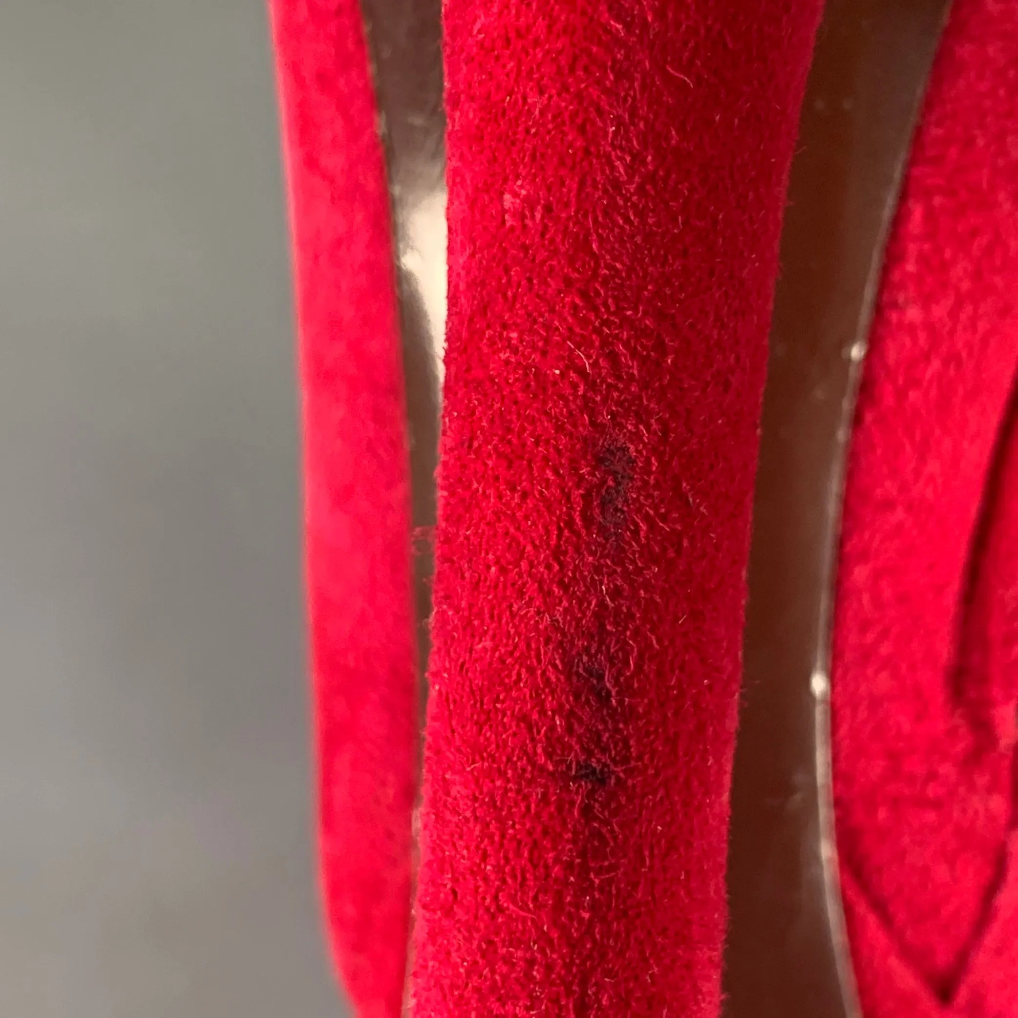 ALEXANDER MCQUEEN Size 8 Red Suede Platform Ankle Boots