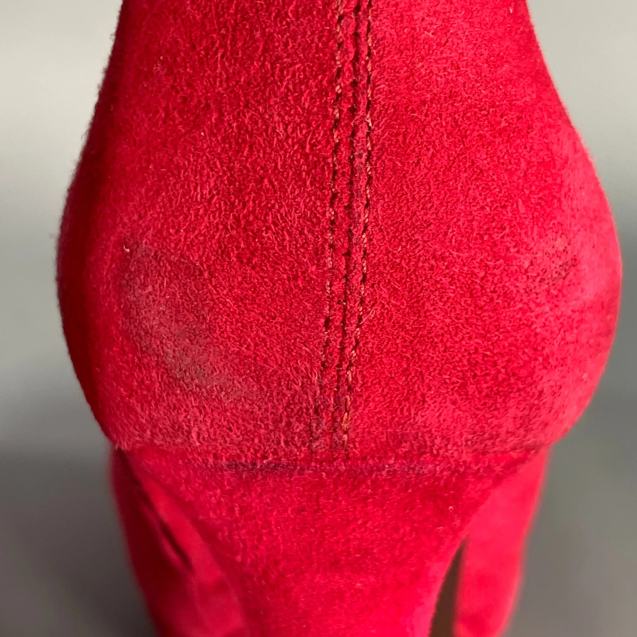 ALEXANDER MCQUEEN Size 8 Red Suede Platform Ankle Boots