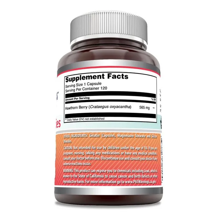 Amazing Formulas Hawthorn Berries | 565 mg | 120 Capsules