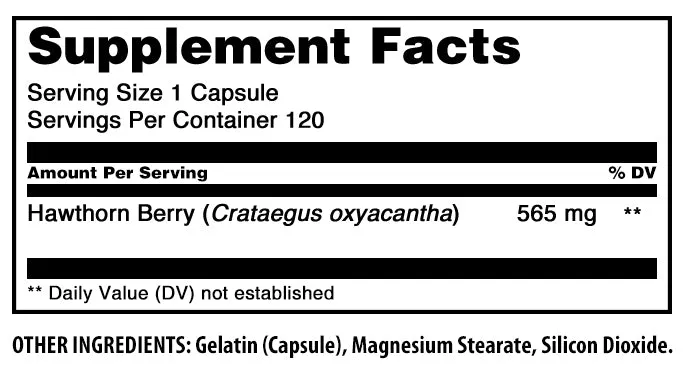 Amazing Formulas Hawthorn Berries | 565 mg | 120 Capsules