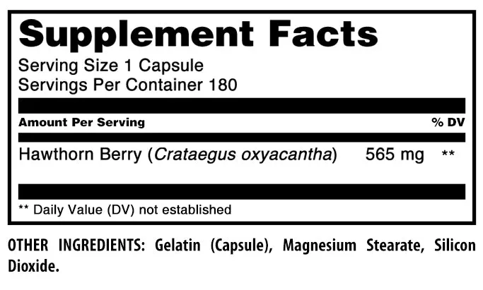 Amazing Formulas Hawthorn Berries | 565 Mg | 180 Capsules