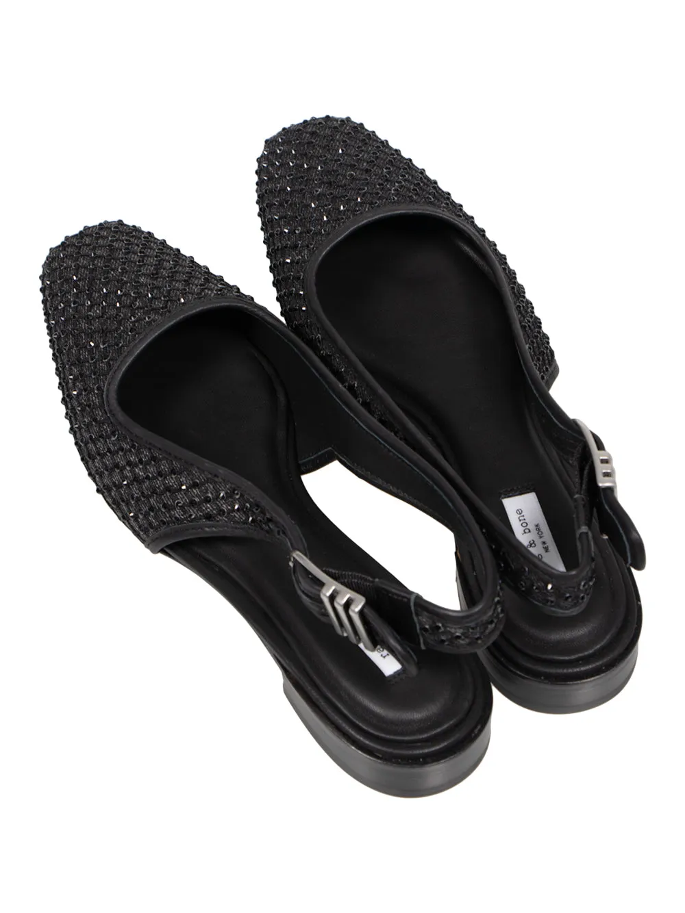 Astra Slingback - Diamante Mesh (Black Denim)