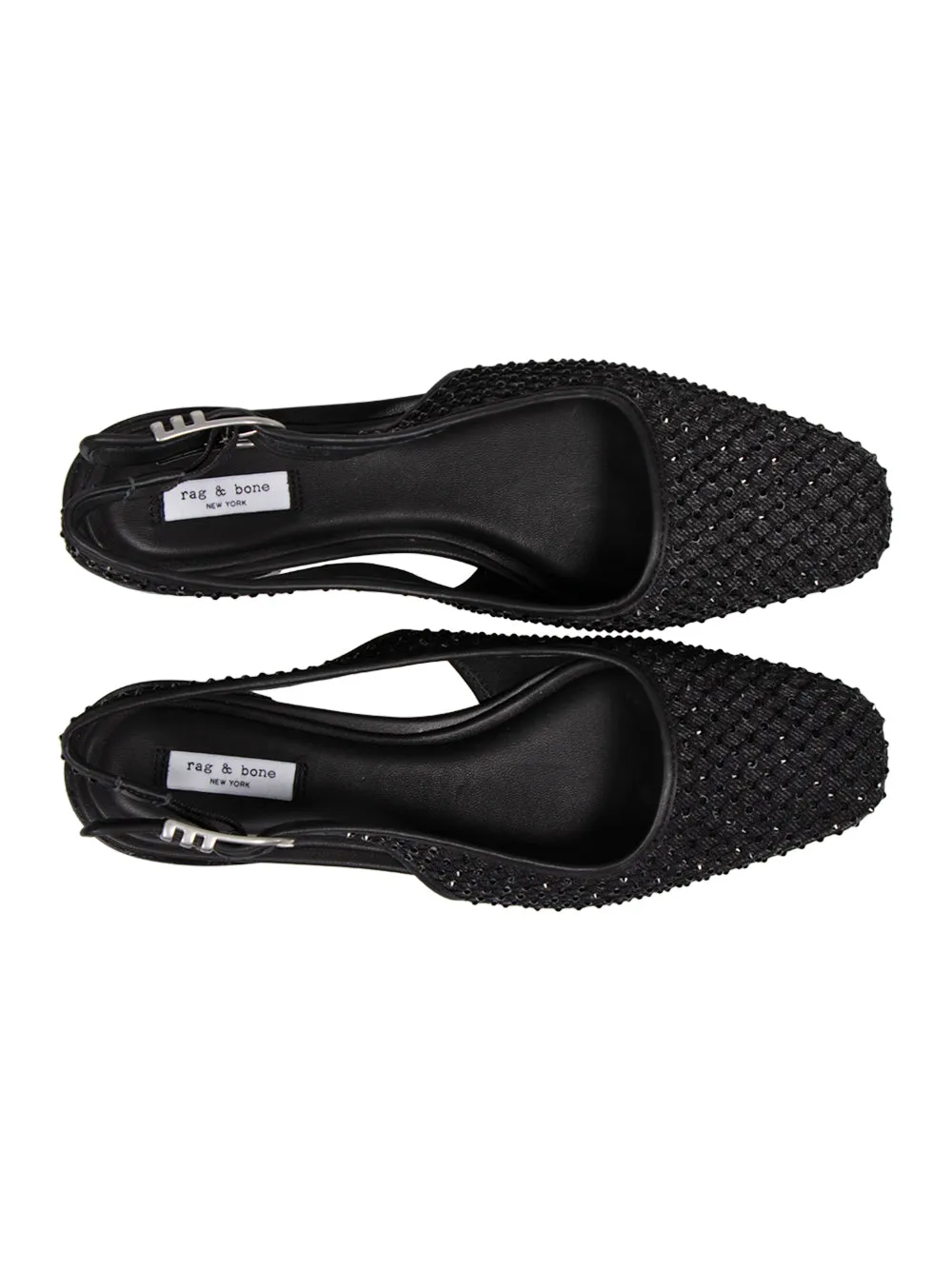 Astra Slingback - Diamante Mesh (Black Denim)