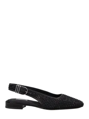 Astra Slingback - Diamante Mesh (Black Denim)