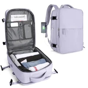 Backpack for Women Carry on Backpack for Airplanes Everydaybackpack with Shoe Compartment Laptop Backpack for Men Hiking Backpack Gym Backpack(Purple)