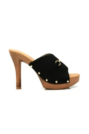 Backseat Lover Heeled Mule - Black