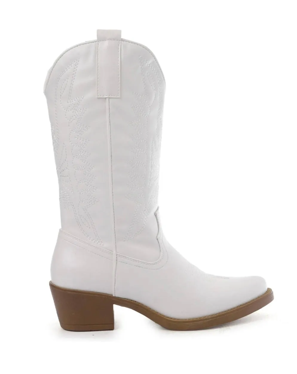 Belle Cowboy Boots White
