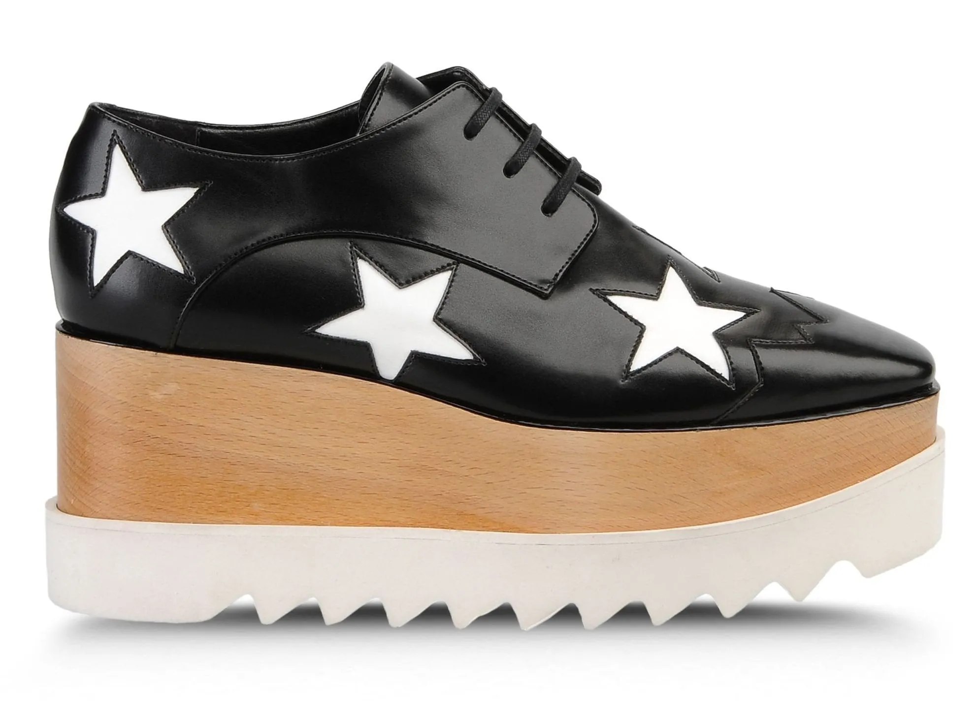 Black Elyse Shoes with White Stars