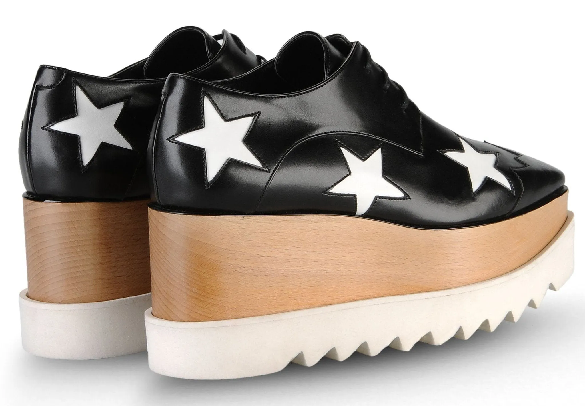 Black Elyse Shoes with White Stars