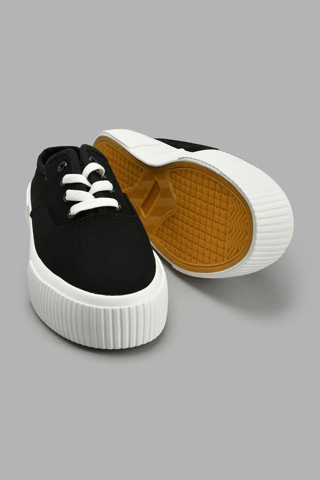 Black Lace-Up Mule Sneaker
