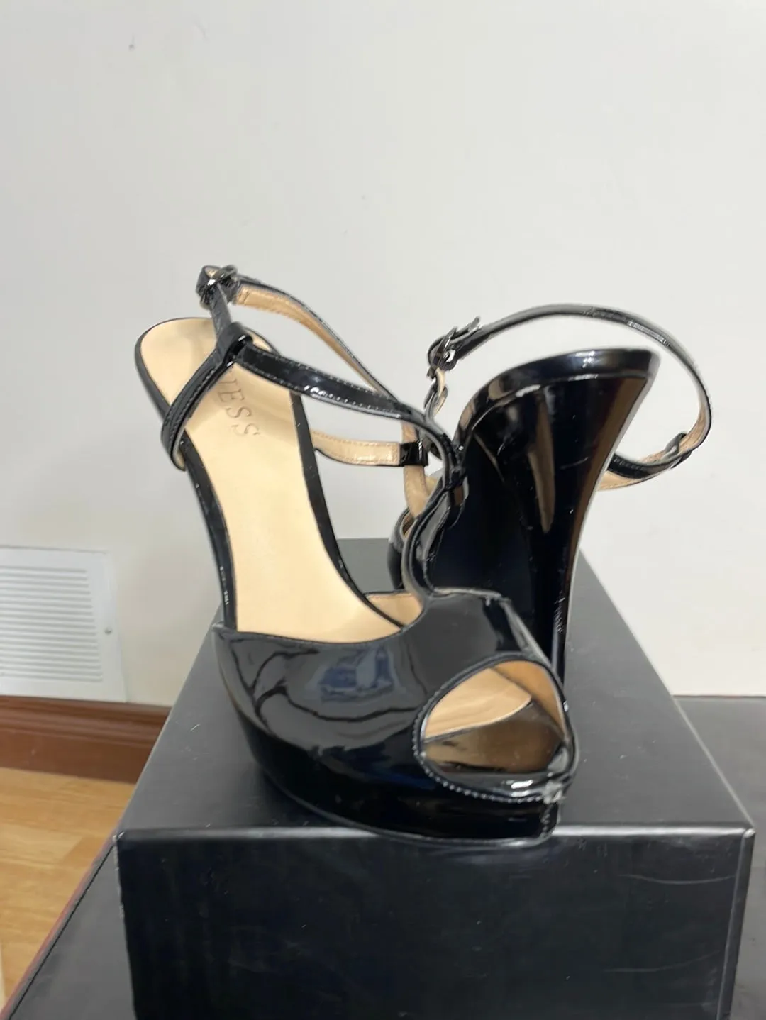 Black Patent Platform Heels
