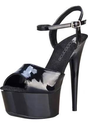 Black Platform Sandal With Quick Release Strap 6in Heel Size 9