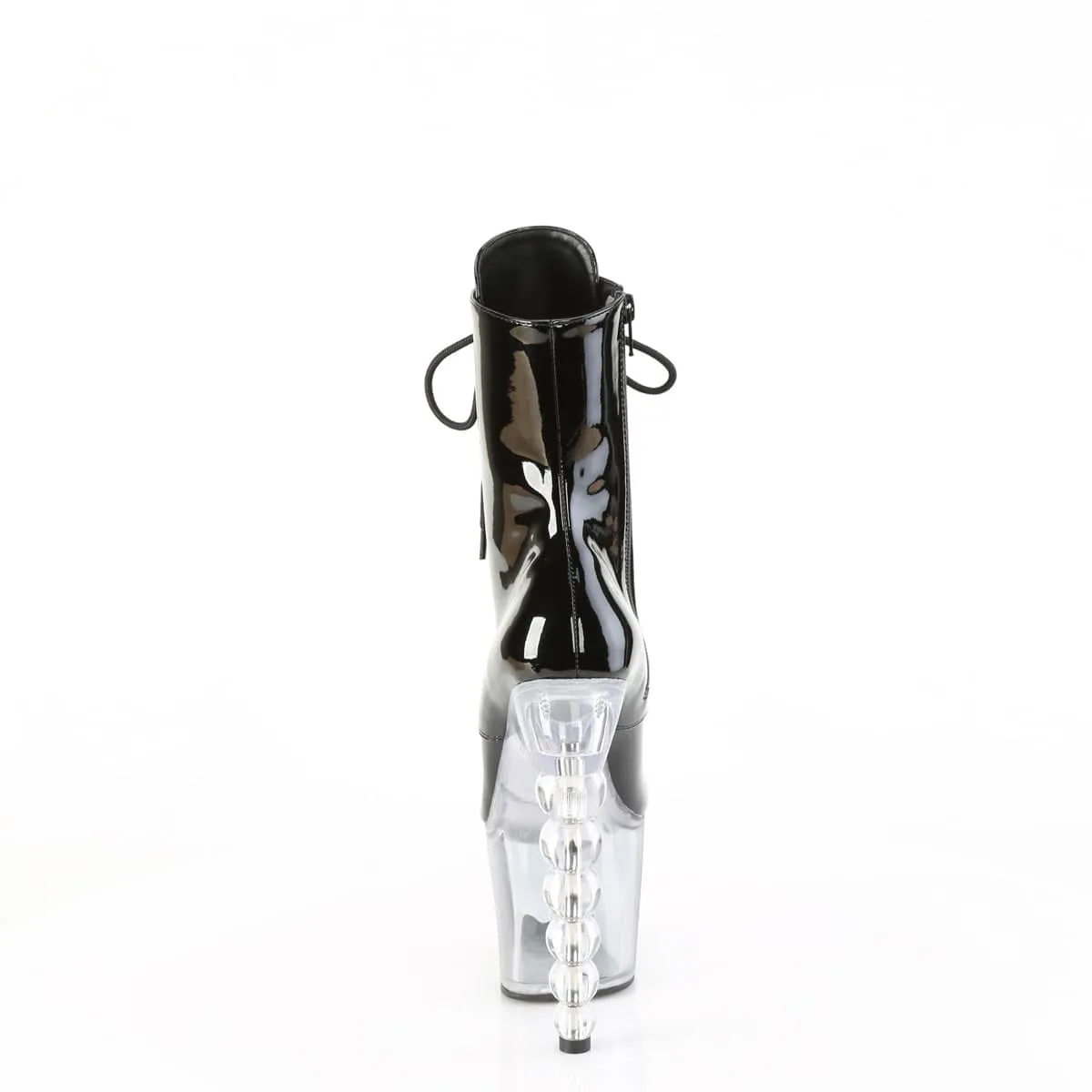 BLISS-1020BC Black & Clear Calf High Boots