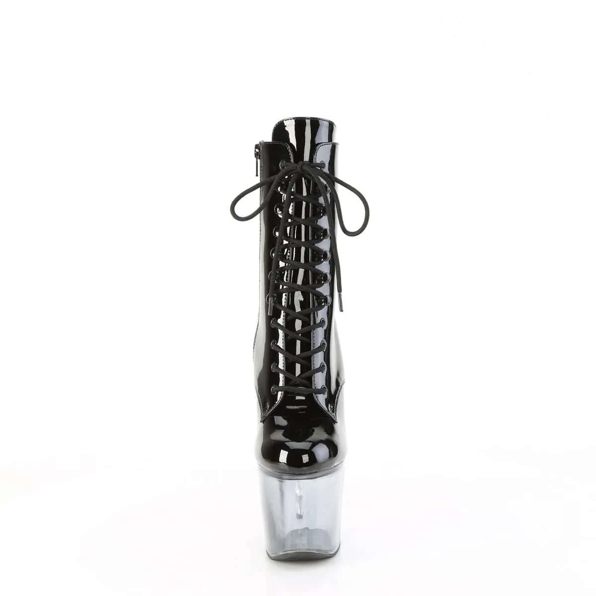 BLISS-1020BC Black & Clear Calf High Boots