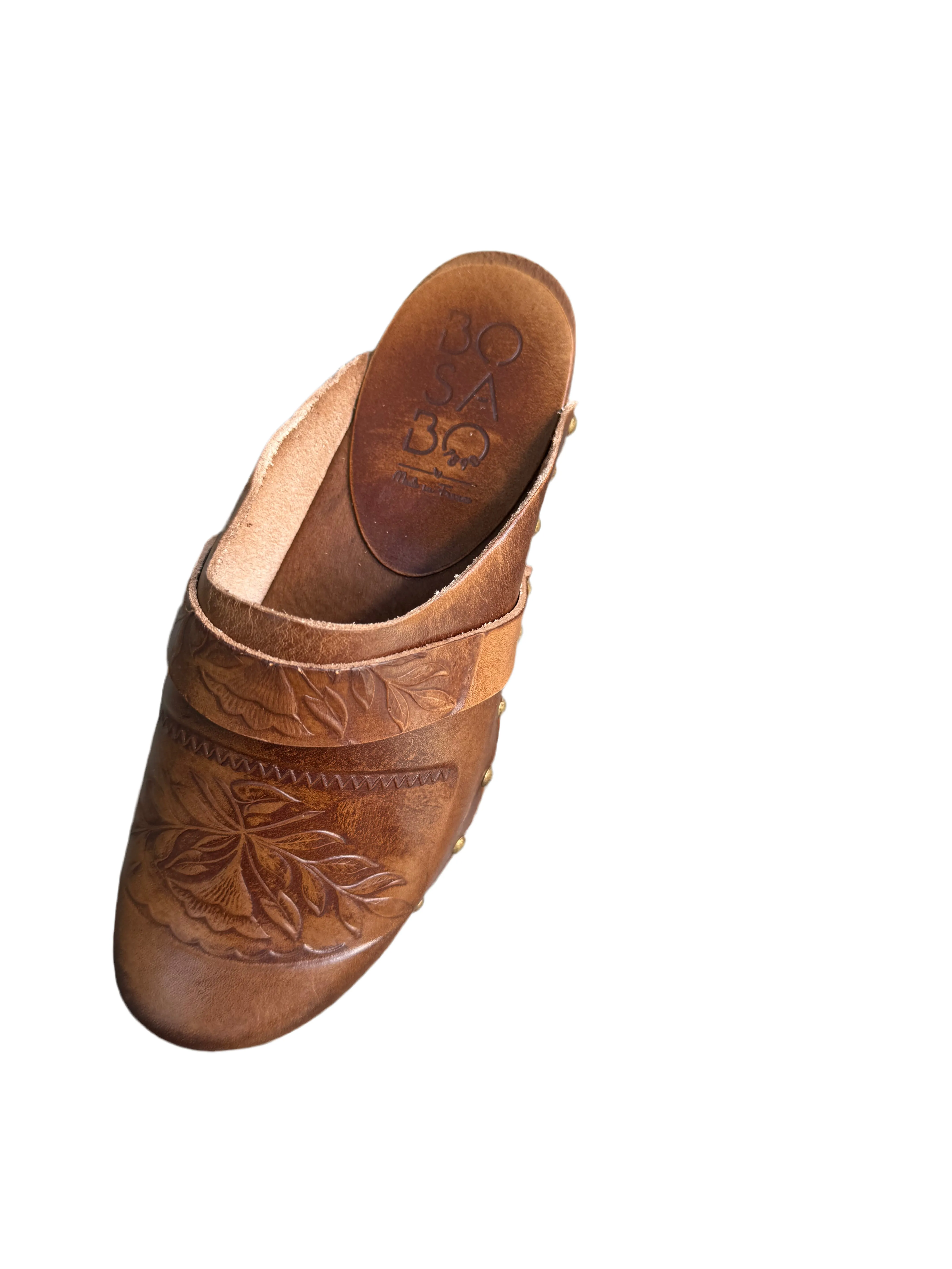 Bosabo Classic Clogs - Embossed Antique Tan