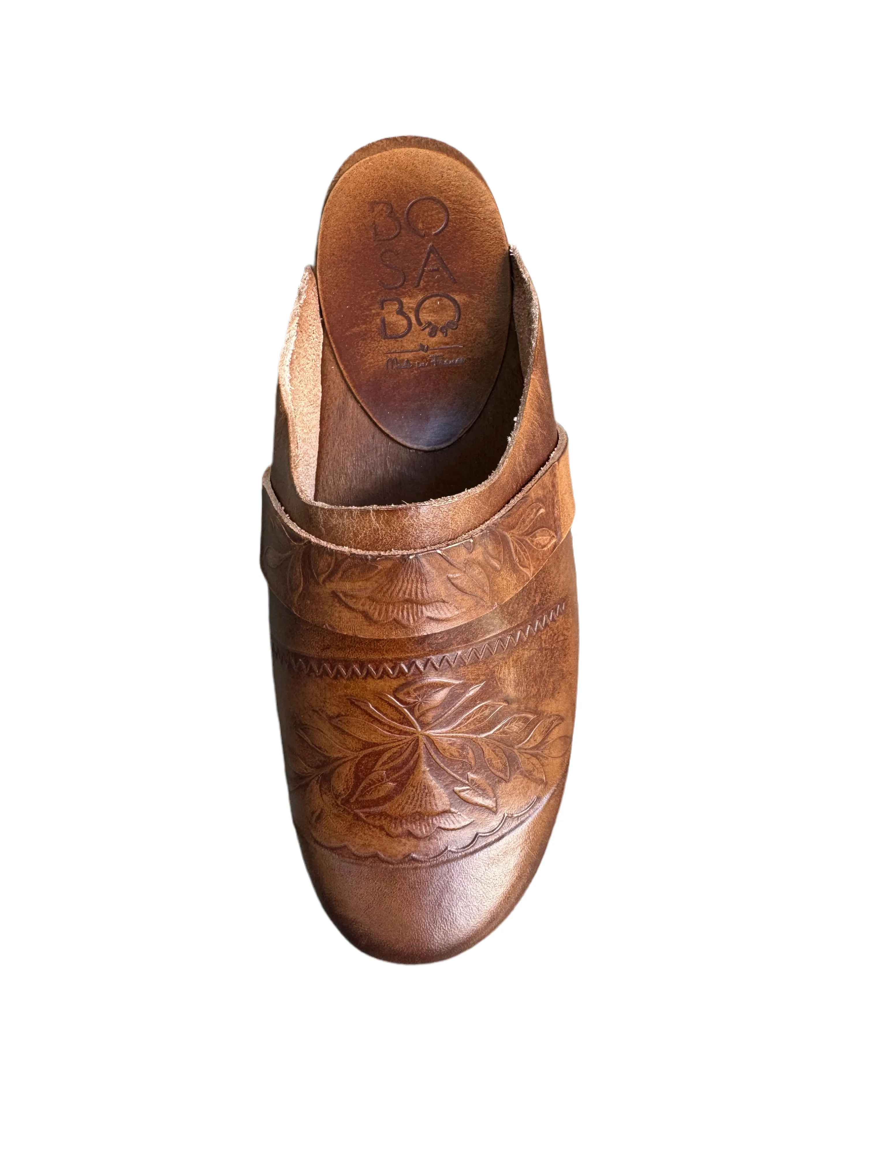 Bosabo Classic Clogs - Embossed Antique Tan