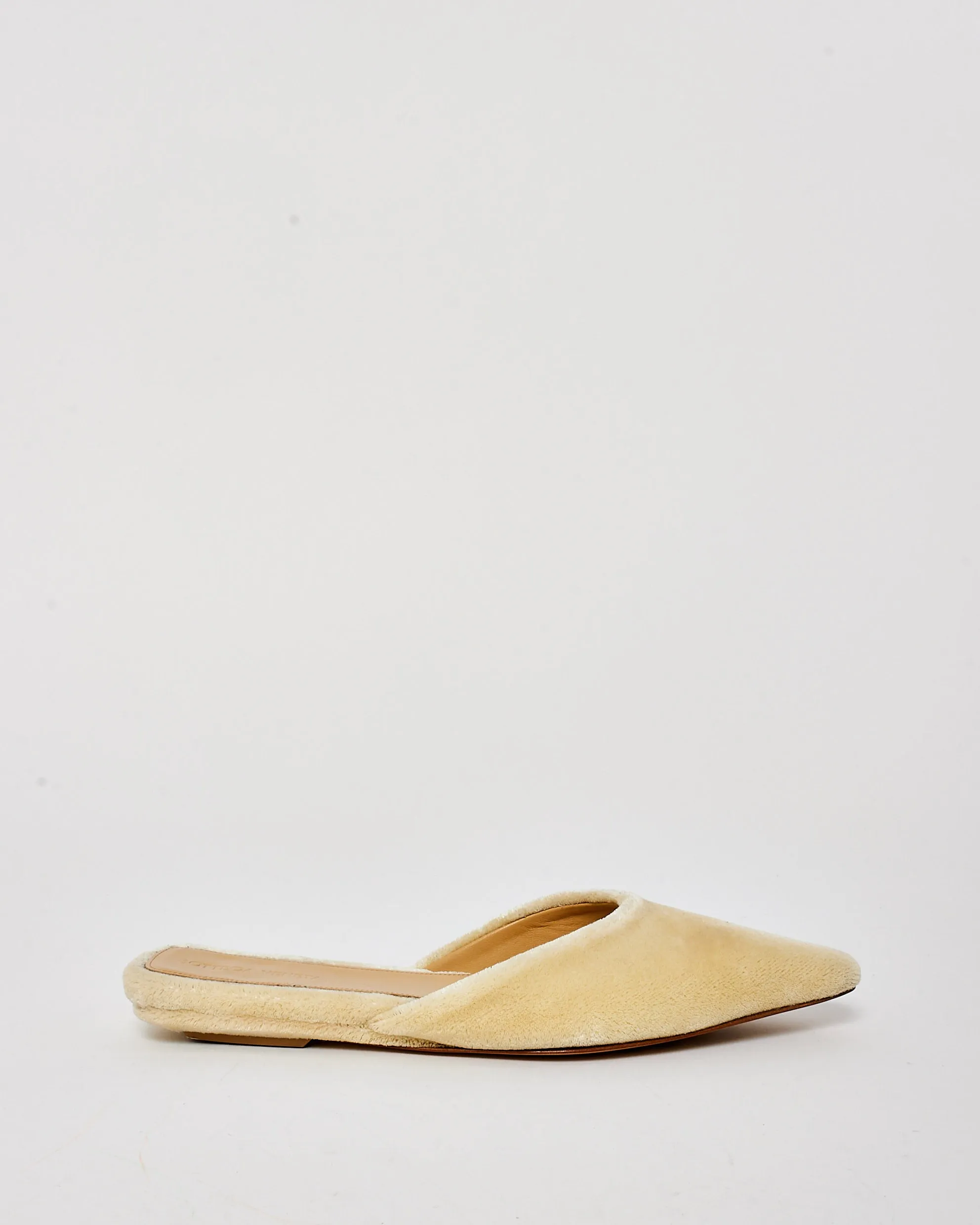 Bottega Veneta Pastel Yellow Shearling Mule Slides - 37