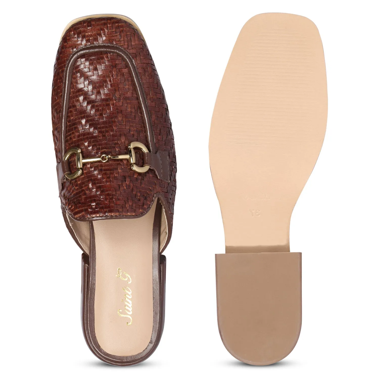 Brown Izaan - Heeled Mule