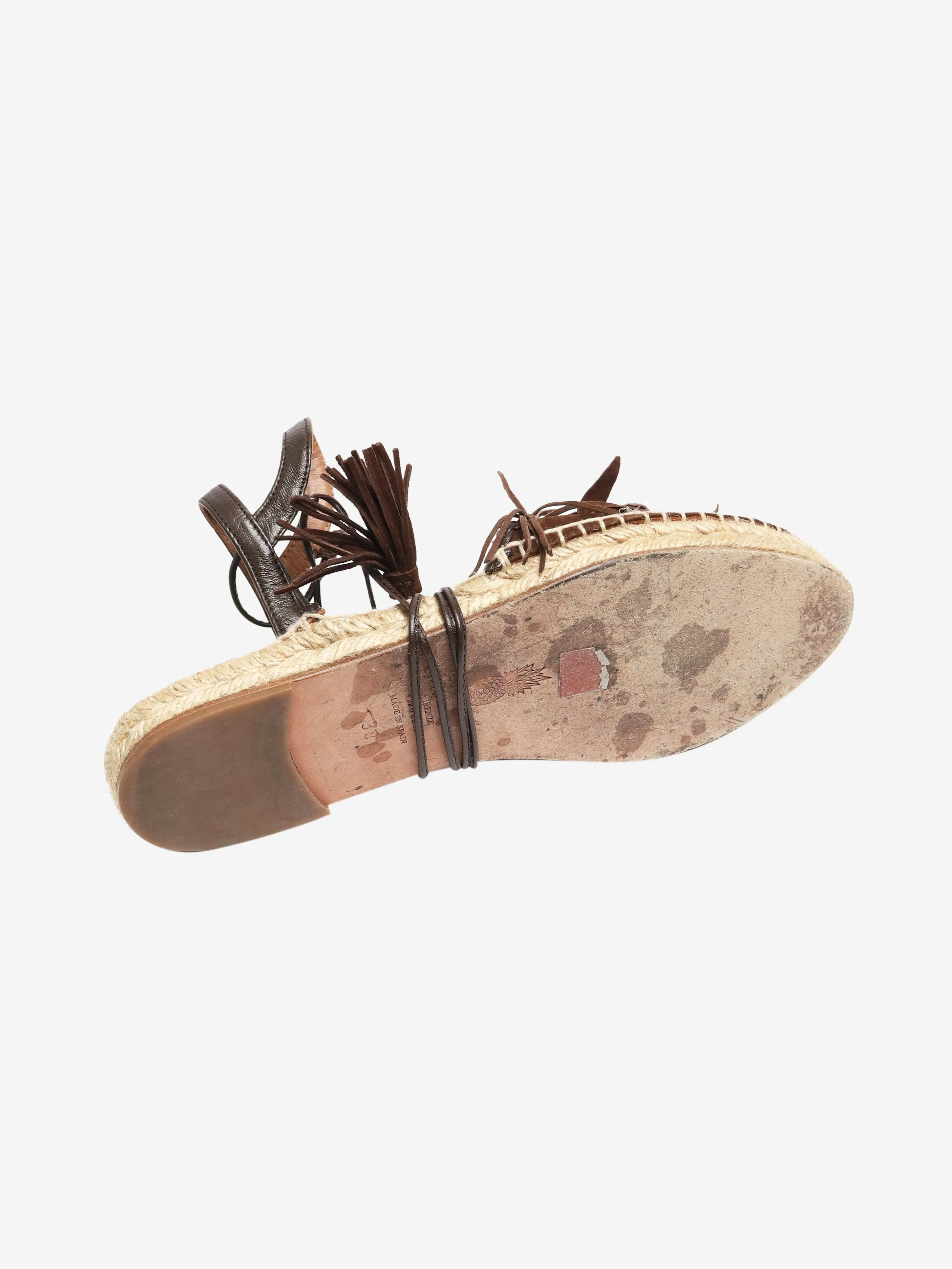 Brown suede espadrilles - size EU 38 (UK 5)