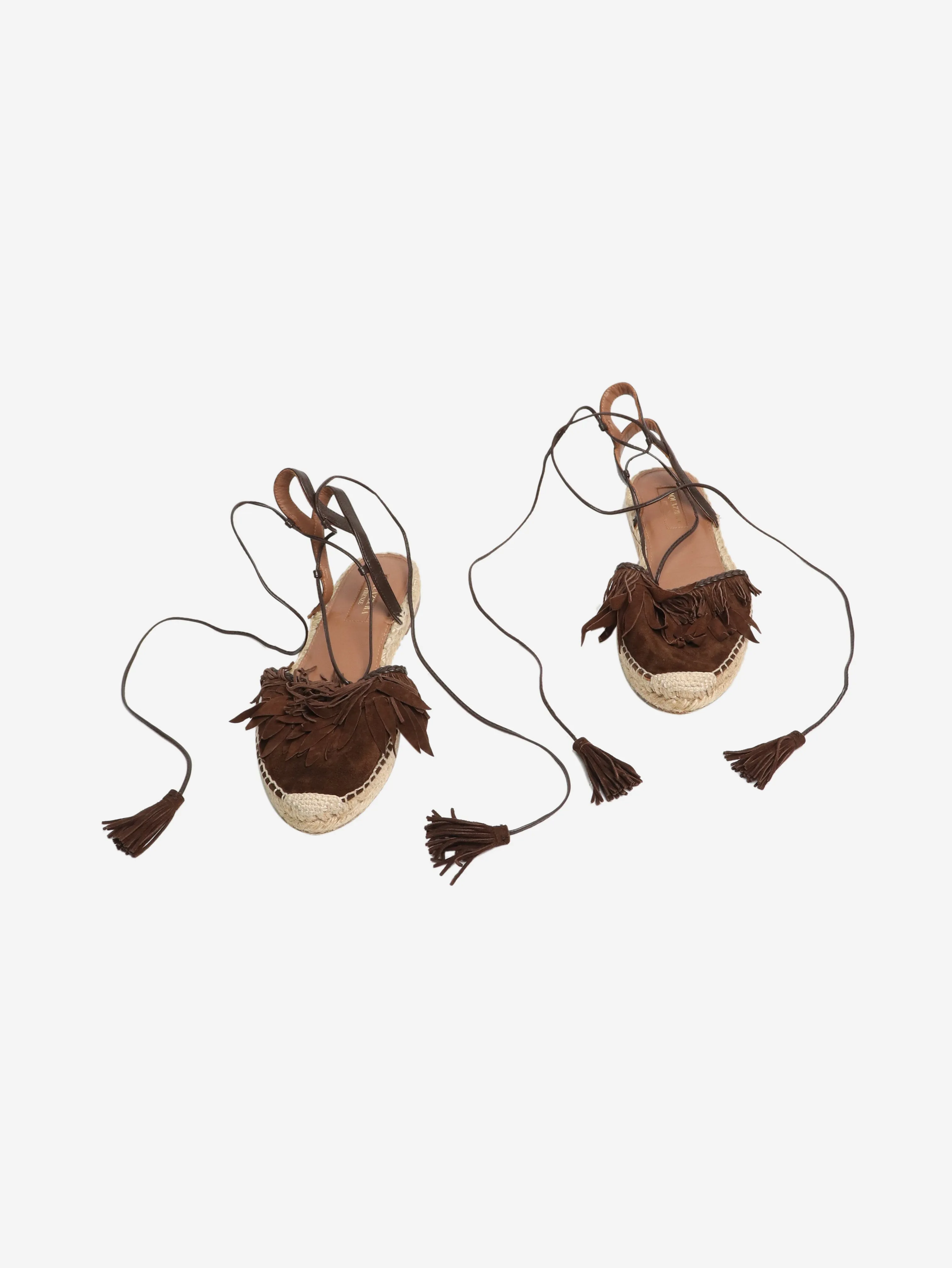 Brown suede espadrilles - size EU 38 (UK 5)
