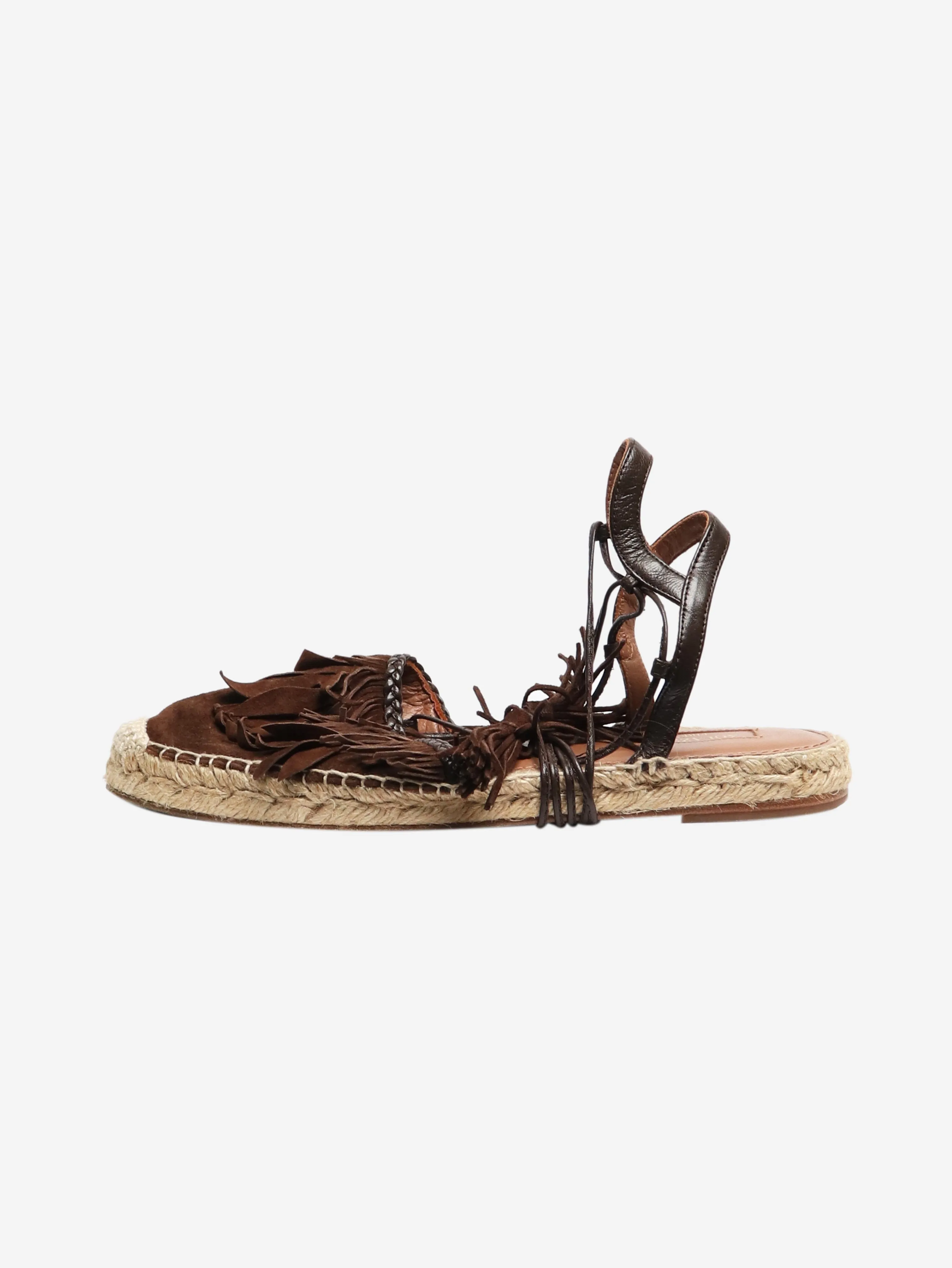 Brown suede espadrilles - size EU 38 (UK 5)
