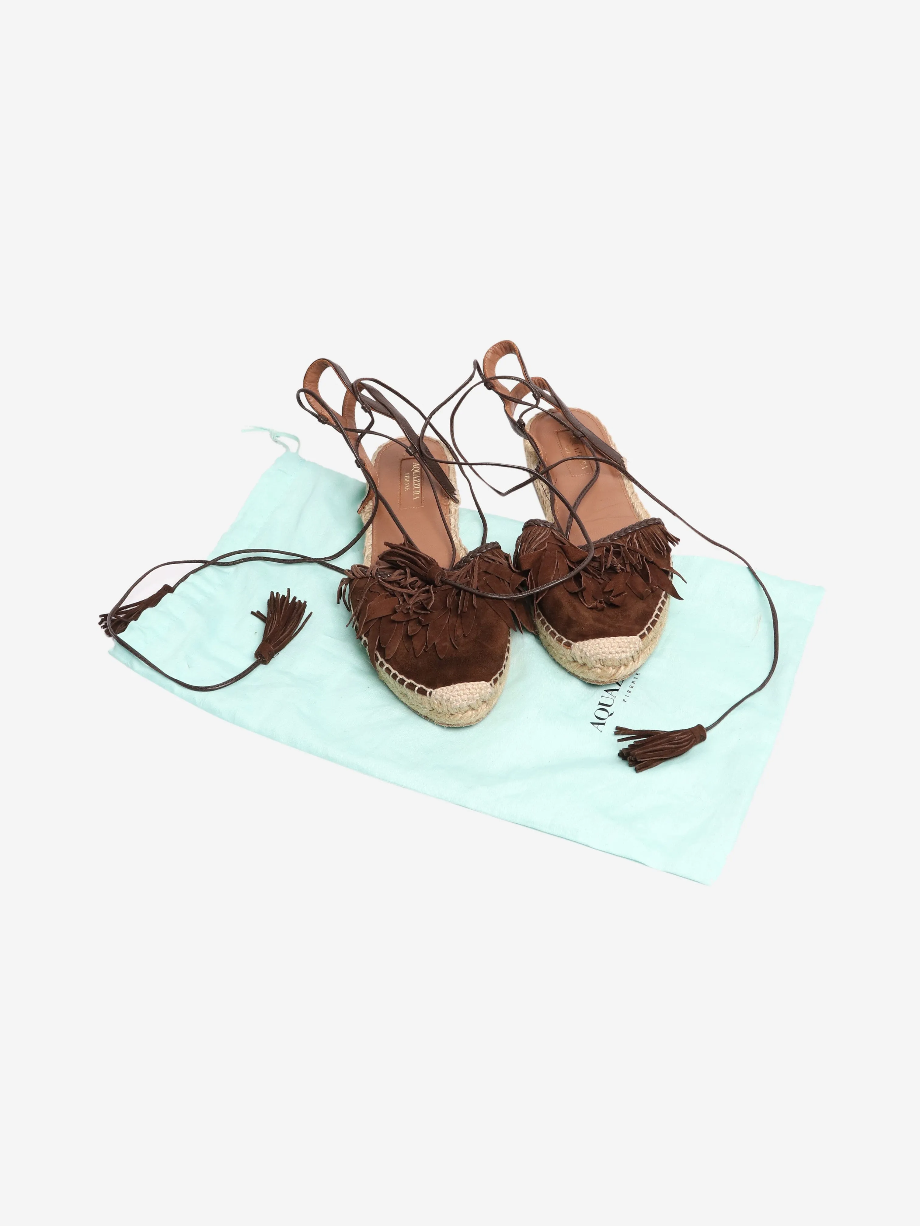 Brown suede espadrilles - size EU 38 (UK 5)