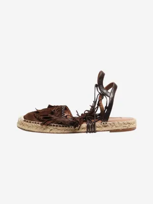 Brown suede espadrilles - size EU 38 (UK 5)