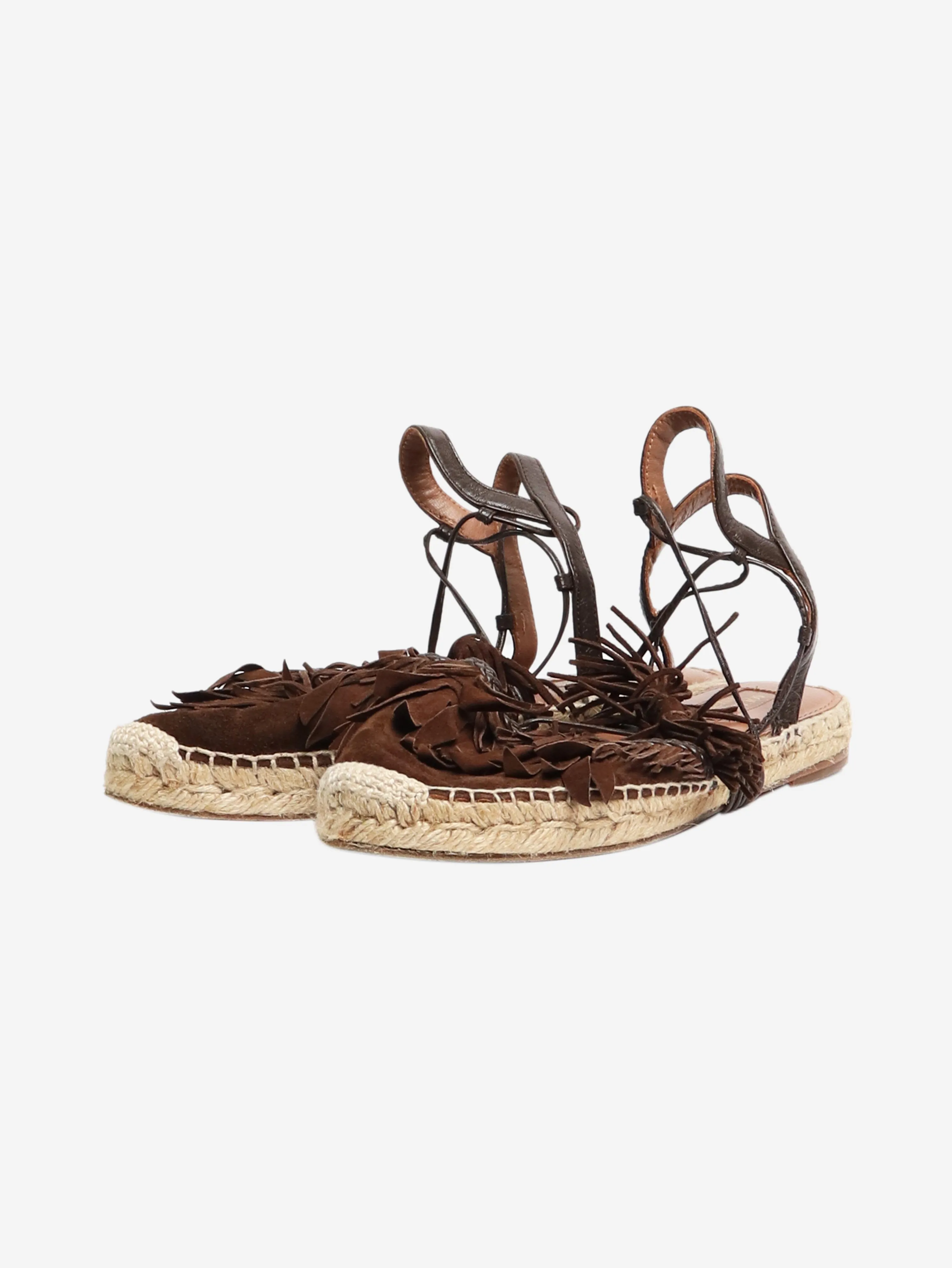 Brown suede espadrilles - size EU 38 (UK 5)