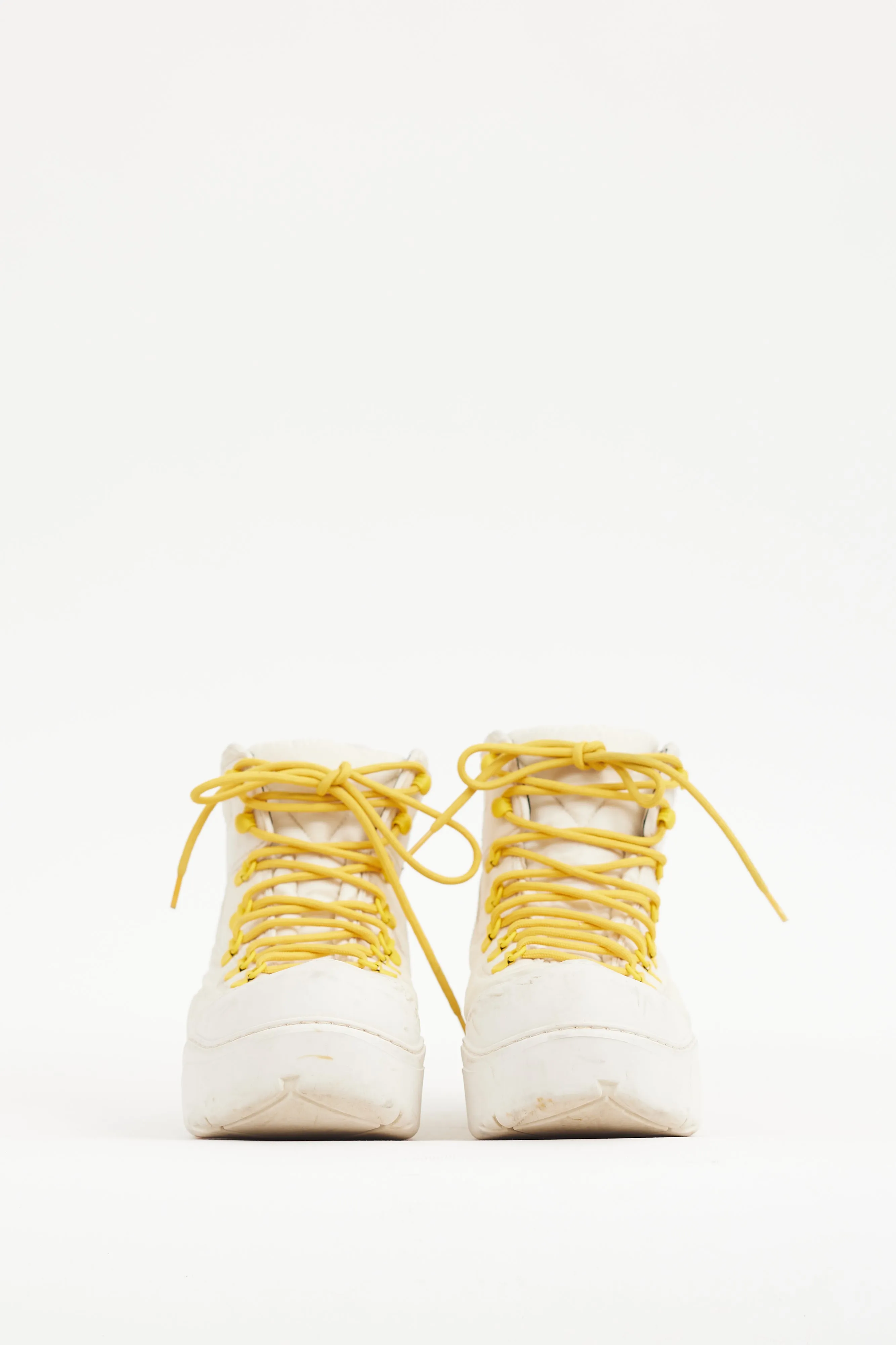 Cream & Yellow Puddle Bomber Boot