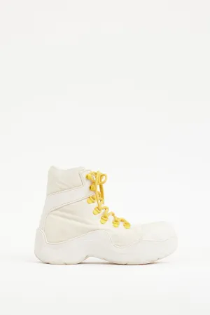 Cream & Yellow Puddle Bomber Boot
