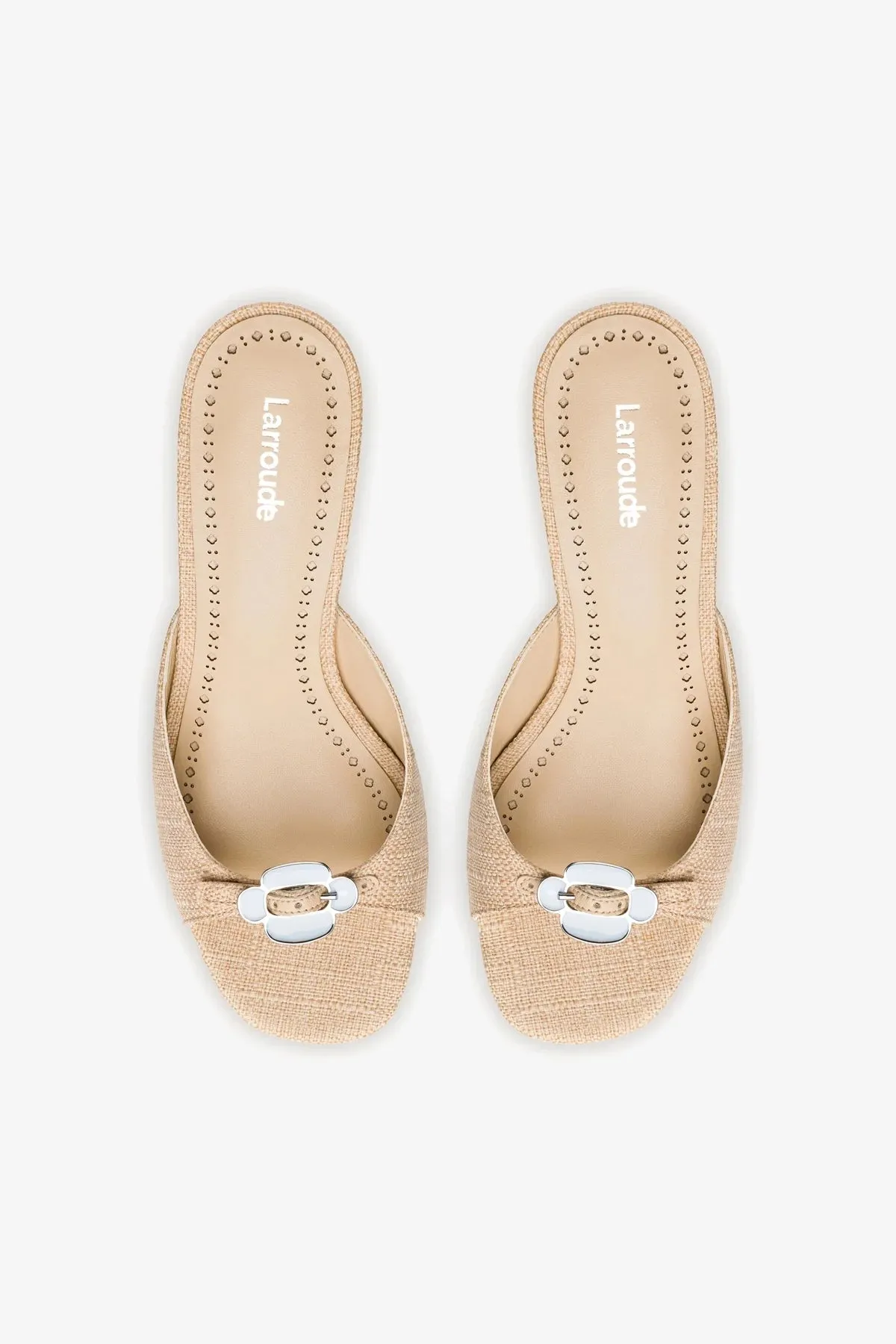 Daisy Mule In Beige Raffia