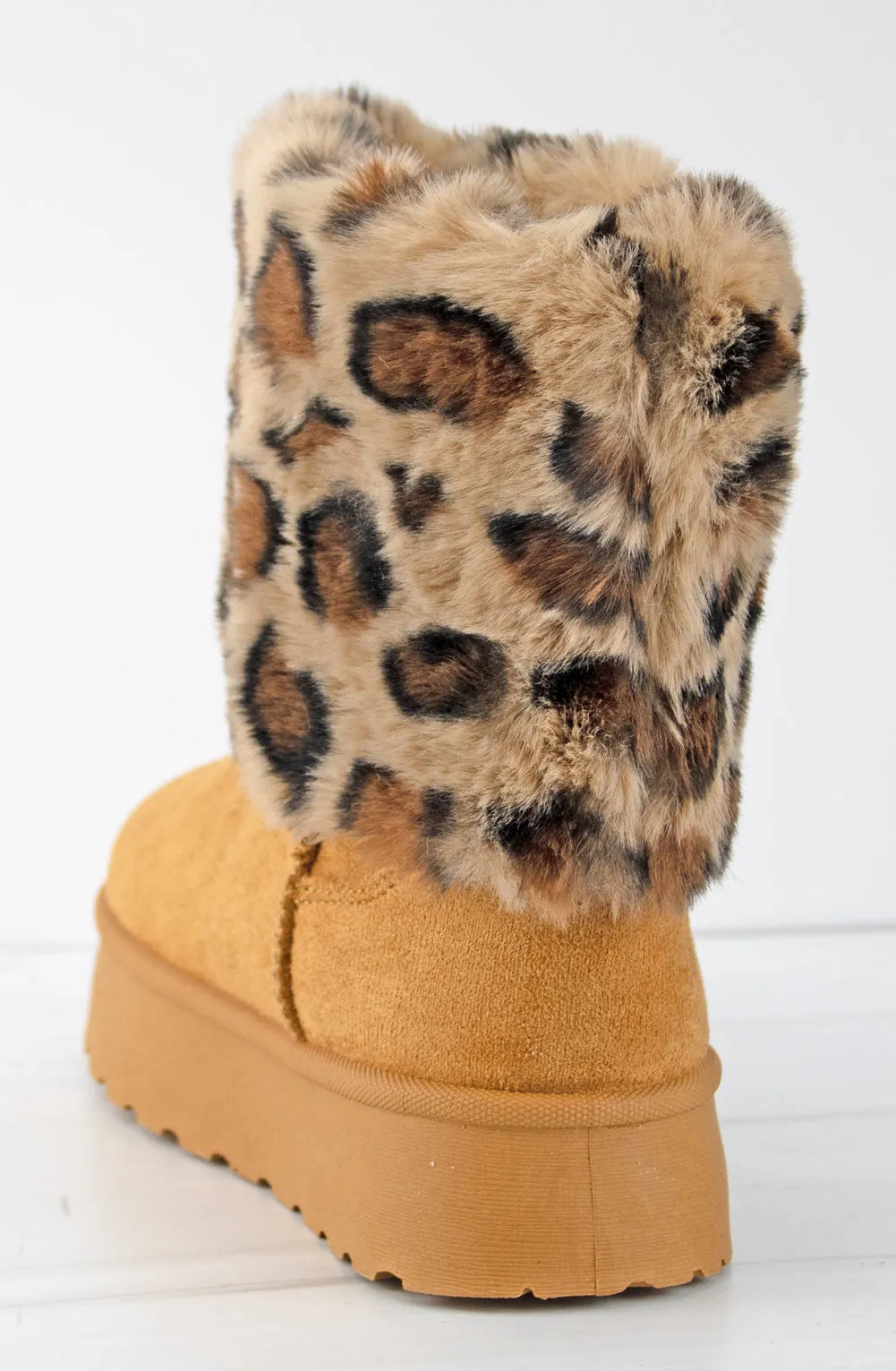 Denmark 35k Little Girls Faux Fur Platform Ankle Boots