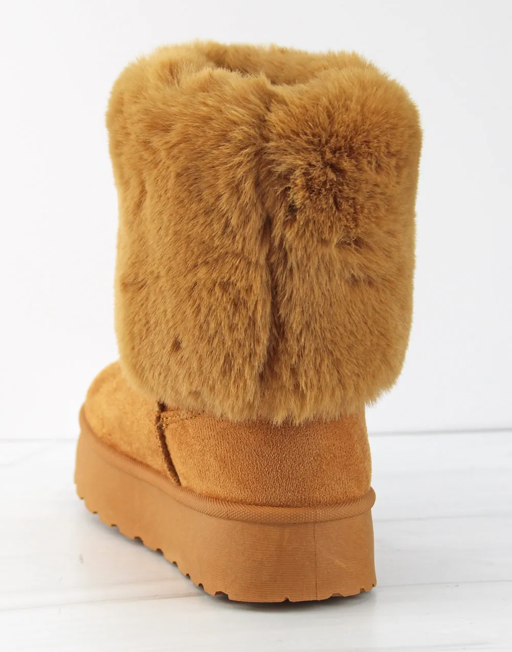 Denmark 35k Little Girls Faux Fur Platform Ankle Boots