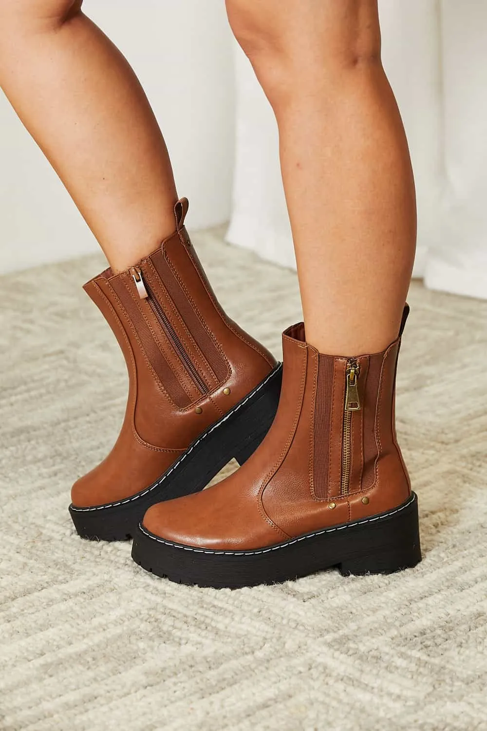 Detroit Platform Boots | Chestnut