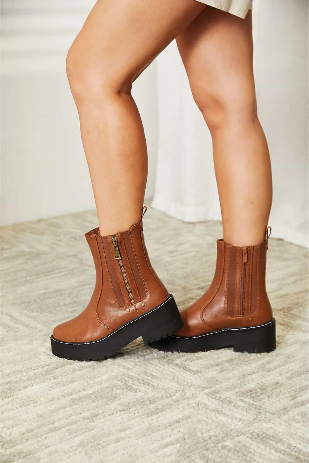 Detroit Platform Boots | Chestnut