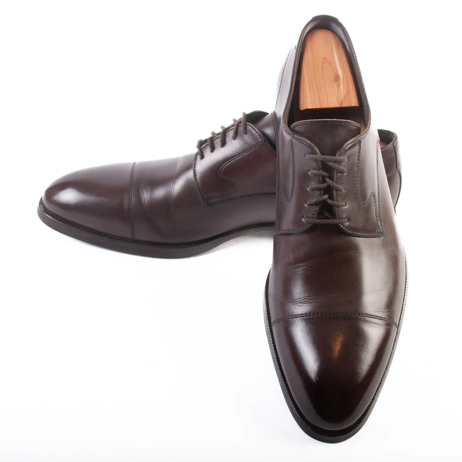 Di Bianco Chocolate Brown Bergamo Cap Toe Shoes