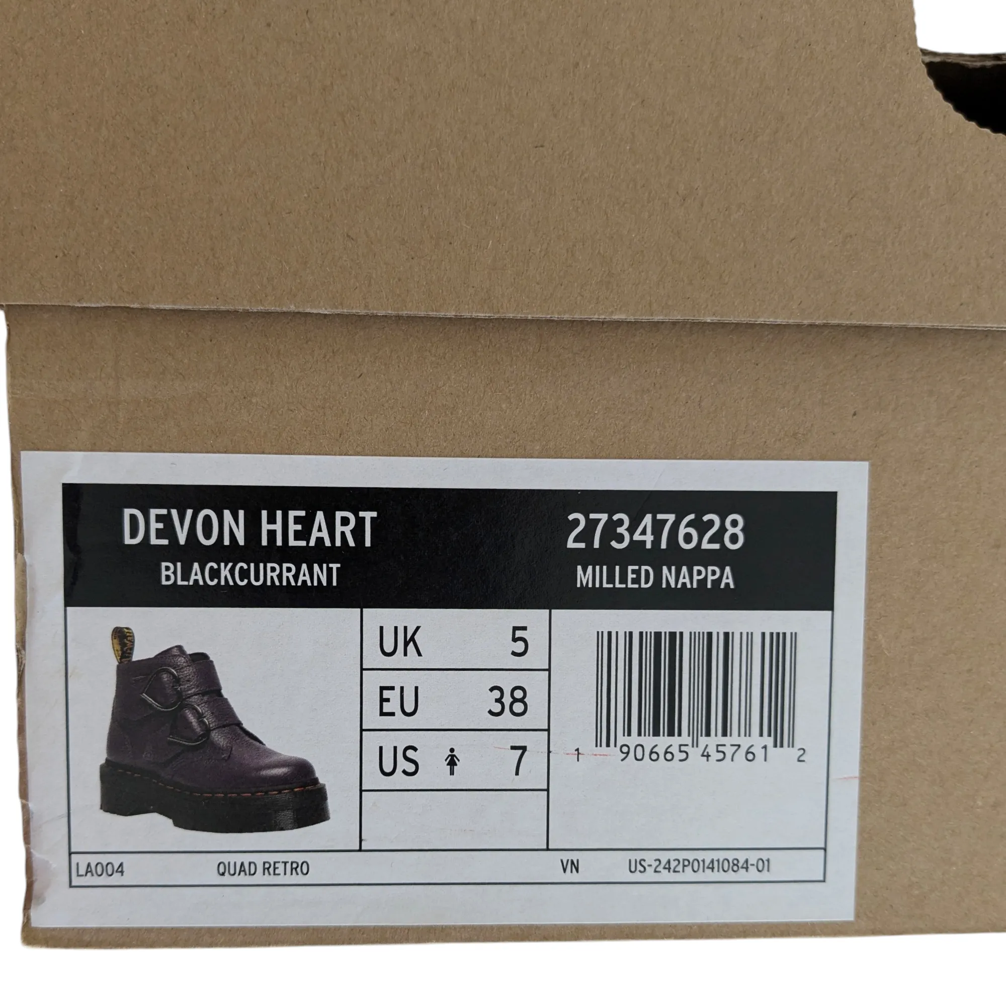 Dr Martens Devon Heart Boots Purple Size 7