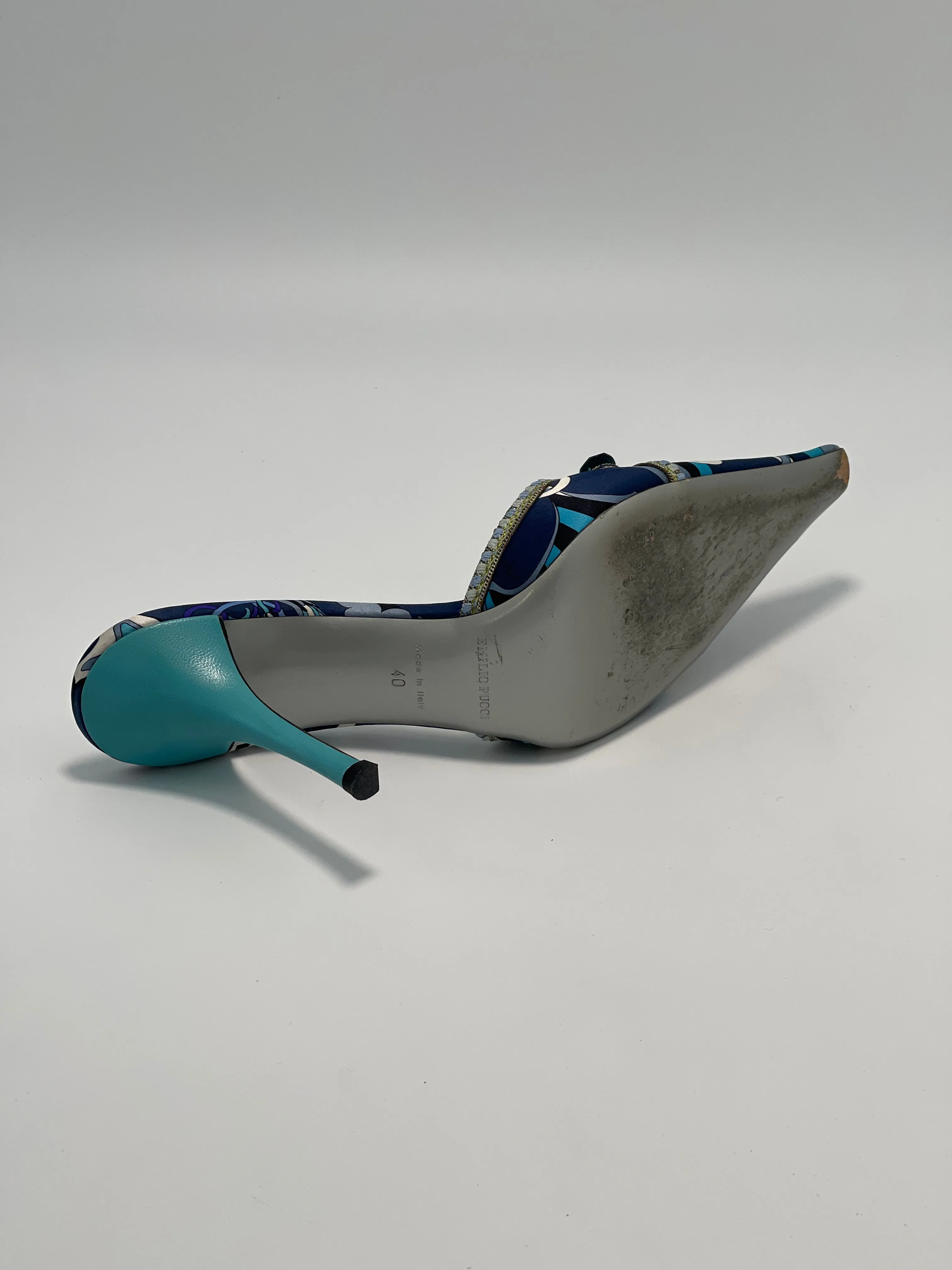 Emilio Pucci Satin Embellished Mule