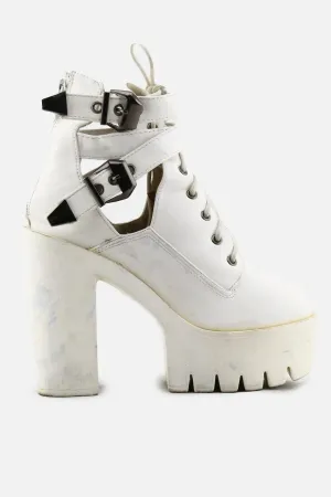 European Brand Laces Buckle Straps Platform Boots | 100% Authentic Leather