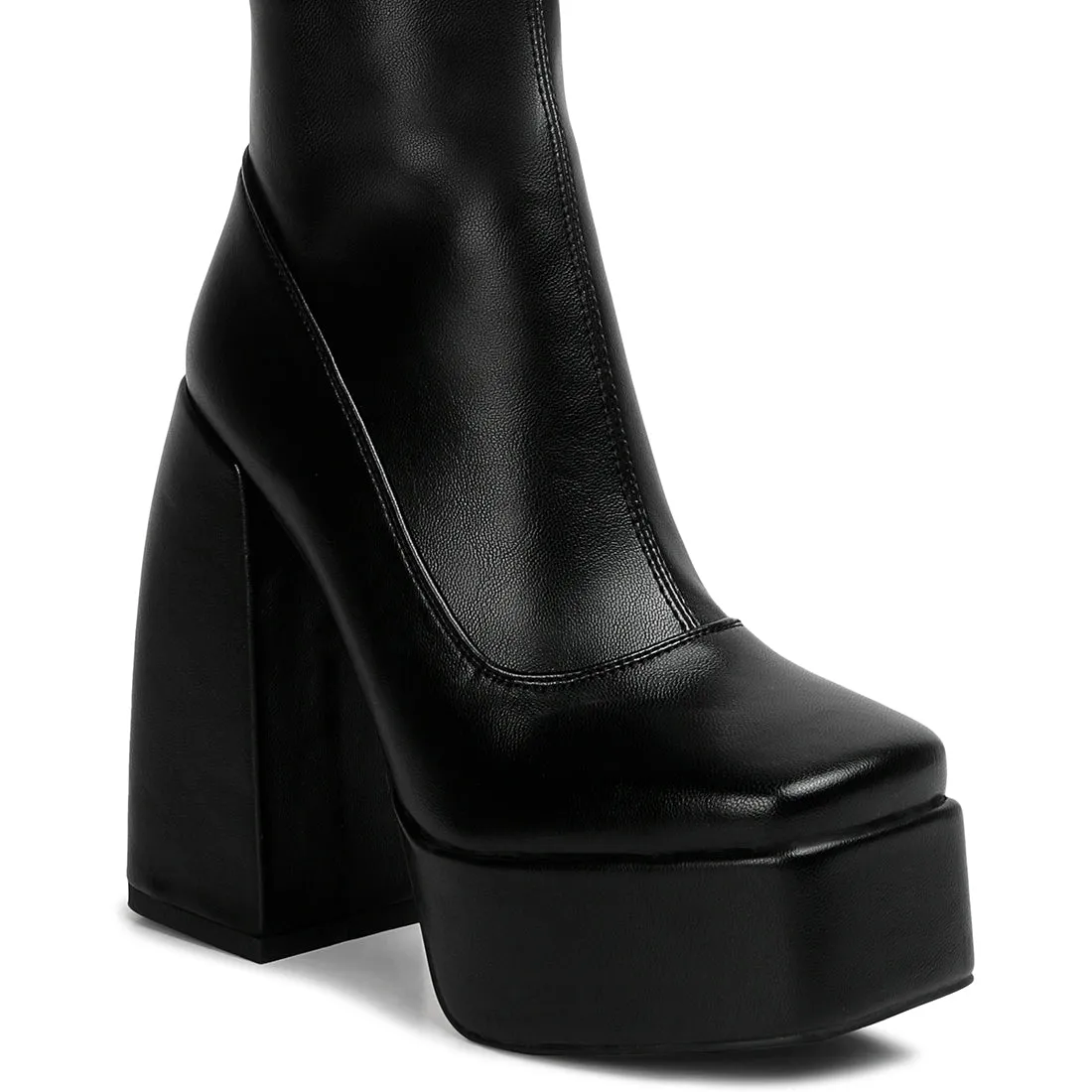 Fanning High Platform Block Heeled Long Boots